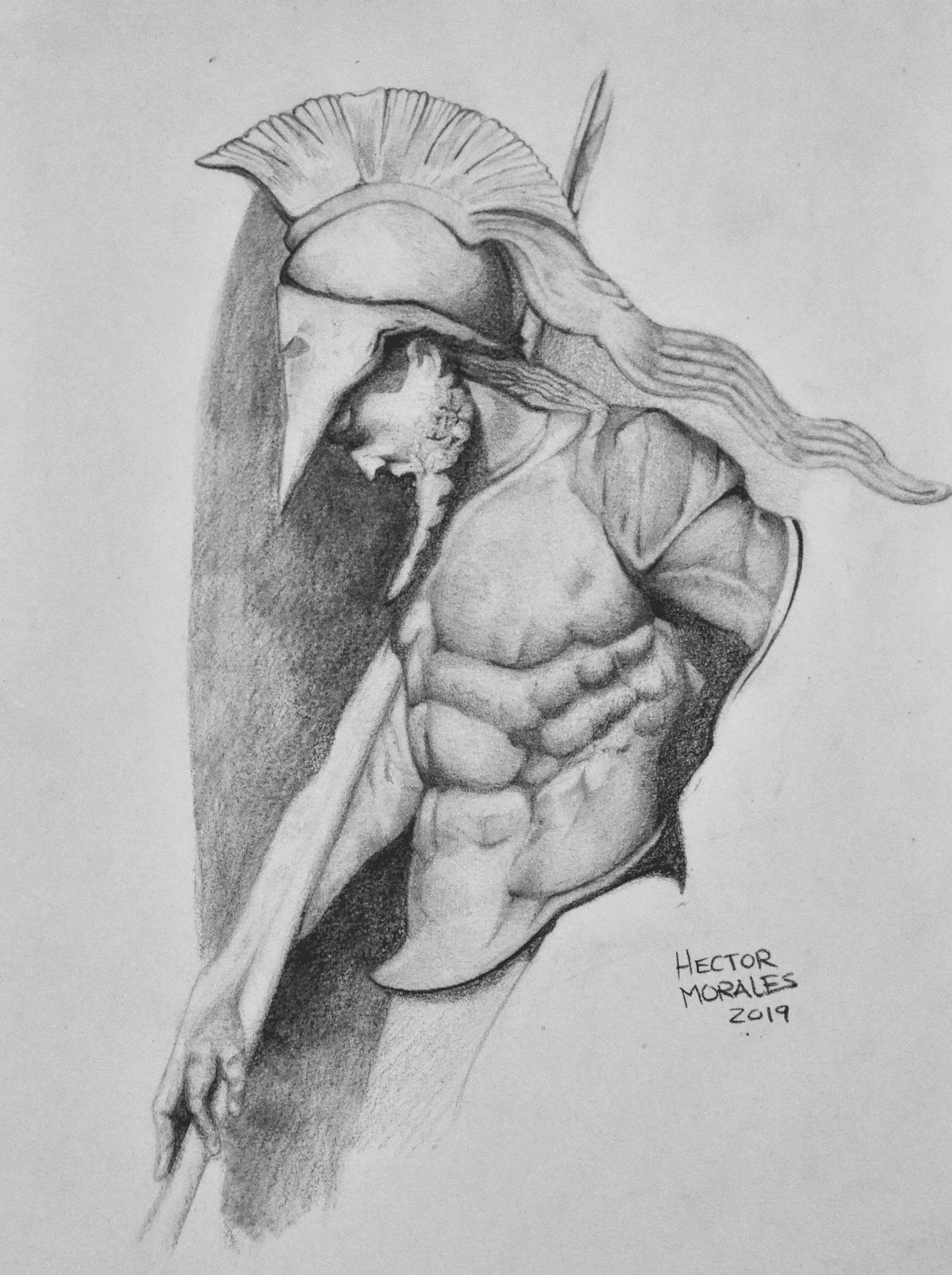 Greek Warrior Statue - Graphite
